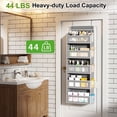 thumbnail image 6 of QCQHDU Over The Door Organizer Storage, 5 Shelf Hanging Door Organizer with 5 Large Capacity Pockets, Anti Tilt 44 lb Load Behind Door Storage for Bedroom, Bathroom, Pantry, Nursery, (Grey), 6 of 10