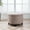 Brown, variant on Wovenbyrd Large Round Storage Ottoman, Lift Off Lid - Cream Polyester