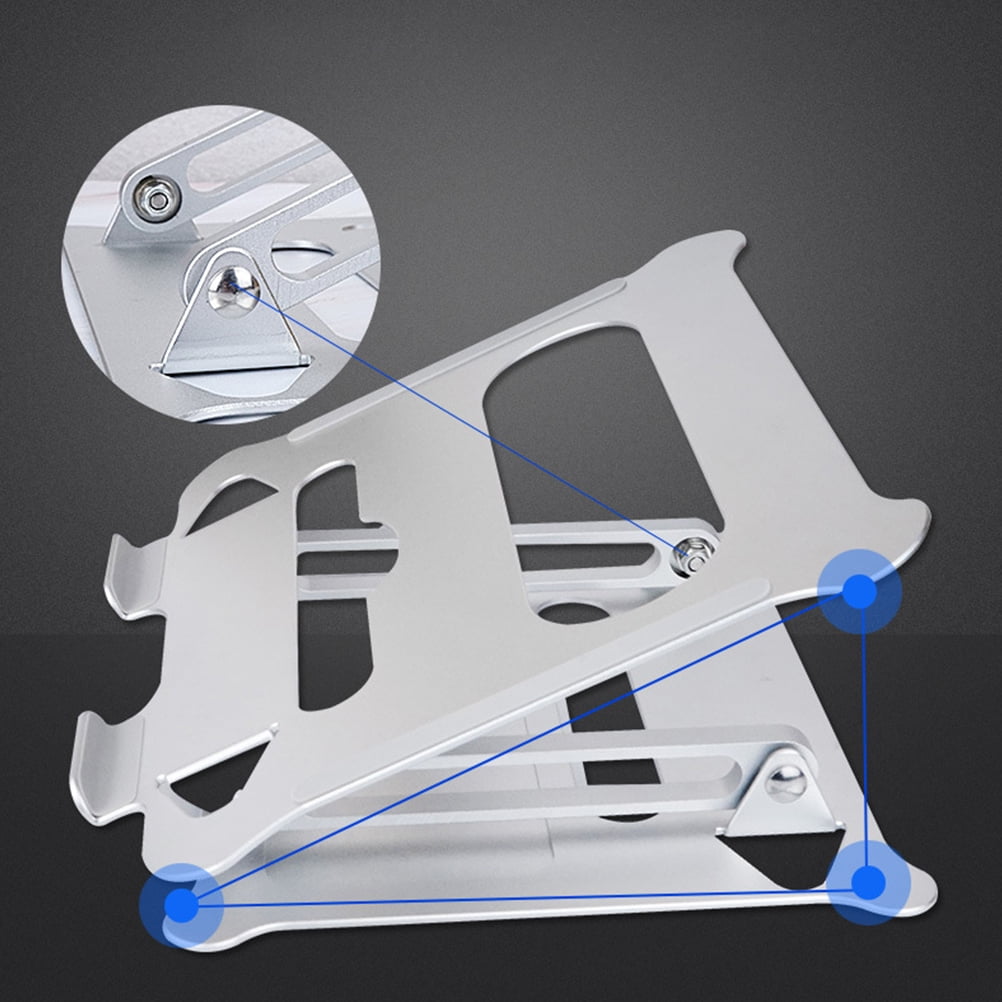 IBASETOY Foldable Laptop Stand Height Adjustable Notebook Pc Holder Portable Support For Home Office Use Silver