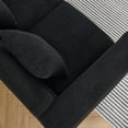 thumbnail image 4 of Teddy 81Inch Oversized 3 Seater Sectional Sofa with Deep Seat Design,Comfort Fabric Sectional Sofa with 3 Pillows,Modern  Upholstered Loveseat with Stylish Metal Legs for Living Room, Bedroom,Black, 4 of 9