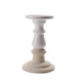 thumbnail image 1 of Ceramic Dual Tone Pillar Candle Holder, White And Beige, 1 of 1