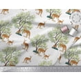 thumbnail image 3 of Soimoi Moss Georgette Fabric Tree & Kangaroo Animal Print Fabric by Yard 42 Inch Wide, 3 of 3