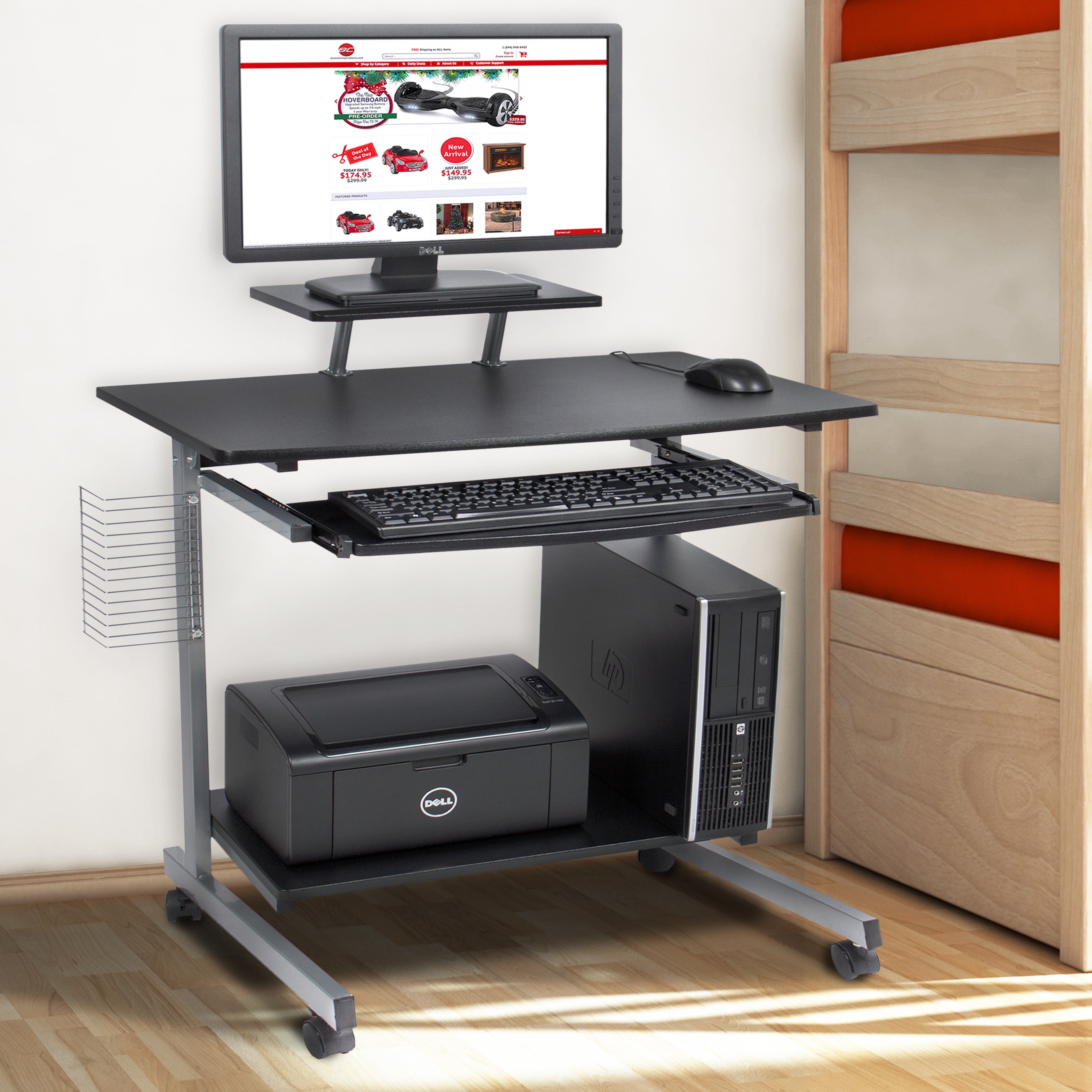 Best Choice S Portable Computer Desk Cart Pc Laptop Table Best Choice S Portable Computer Desk Cart Pc Laptop Table Study Workstation W Built In Caster Wheels Cd Dvd Rack For Student Dorm Home Office