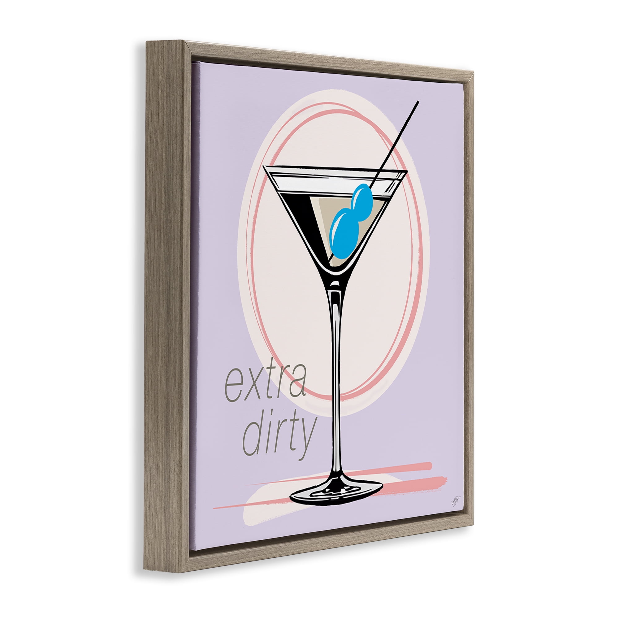 Stupell Industries Extra Dirty Martini Food & Beverage Painting Brown Floater Framed Canvas Art Print Wall Art, 18 x 18