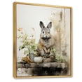 thumbnail image 2 of Designart "Rabbit Sumi Asian Painting I" Asian Floater Framed Wall Art Living Room, 2 of 7