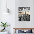 thumbnail image 3 of ONETECH Large New York City Canvas Wall Art Modern Black and White NYC at Gold Sunset Picture Prints Cityscape Skyline Poster Framed for Home Office Living Room Decor 16x20 inch, 3 of 4