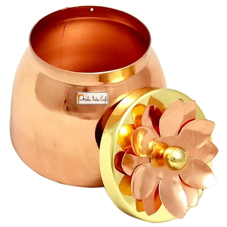 

Prisha India Craft Copper Plating Dry Fruit Container Decorative Serving Bowls Height 3.50 Inch Gold