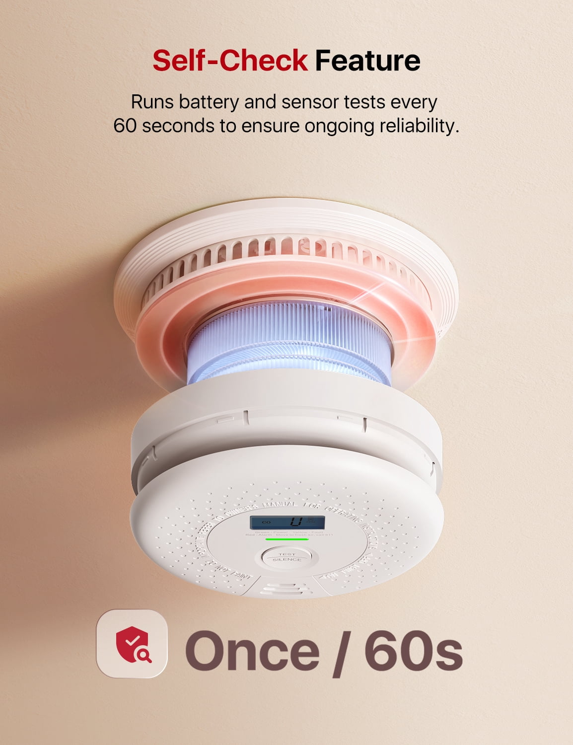 X-Sense Smoke and Carbon Monoxide Detector Combo, 10-Year Sensor