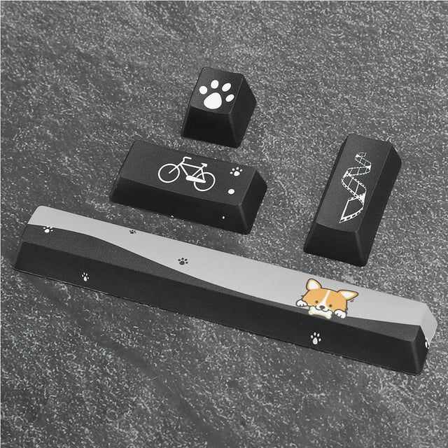 PTB Keycaps,DIY Mini Black Dogs Mechanical Keycap Keyboard Keycap Exceptional Reliability