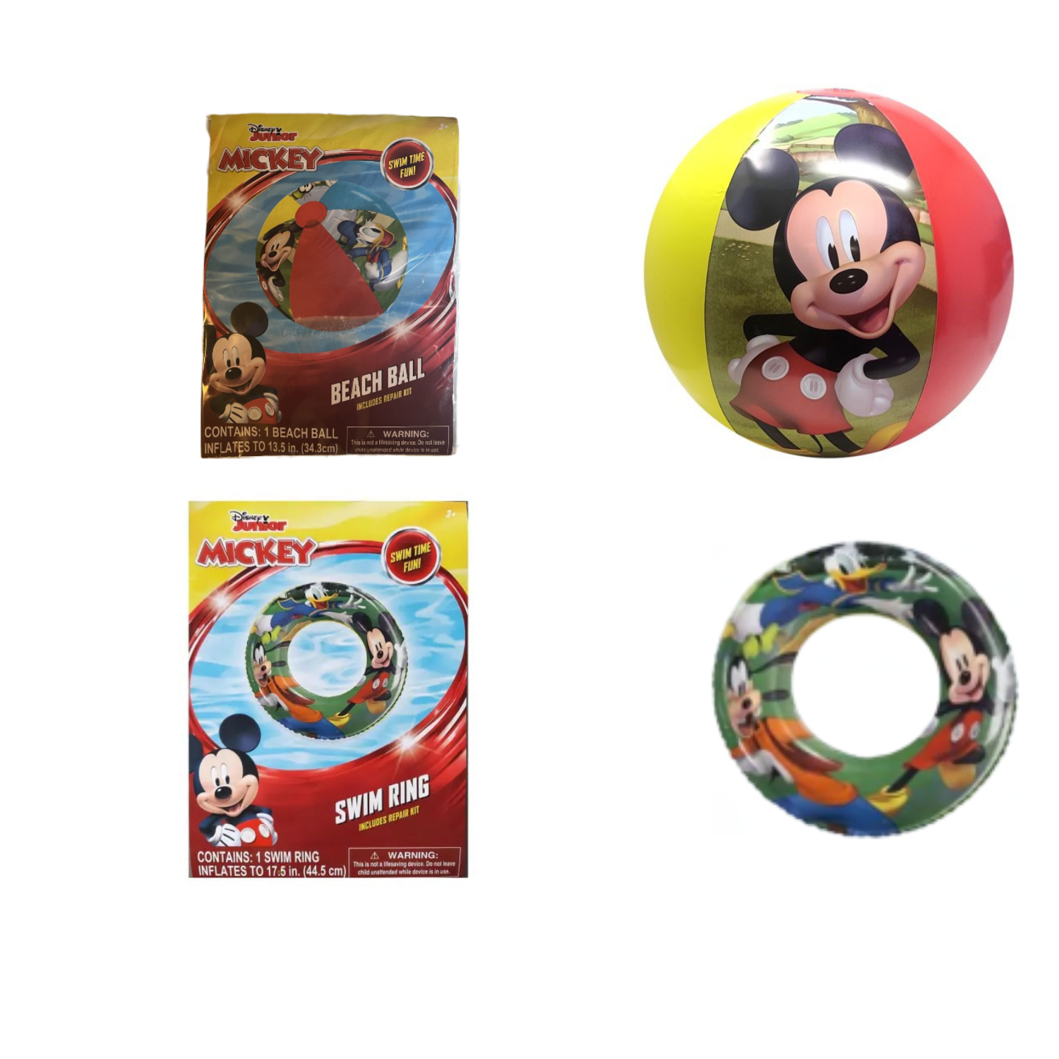 Disney Junior Mickey Mouse Clubhouse Beach Ball 13" Kids Pool Toys Donald Goofy 