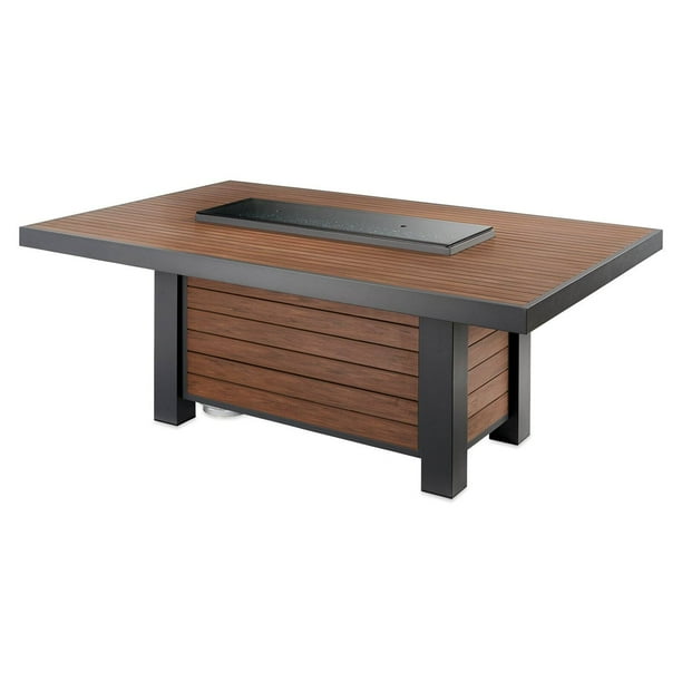 Outdoor Greatroom Kenwood Linear Dining Height Gas Fire Pit Table Com Outdoor Greatroom Kenwood Linear Dining, Outdoor Dining Tables With Gas Fire Pit