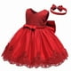 thumbnail image 2 of Vestido LZH de encaje rojo con lazo para niñas de 3 a 6 meses, 2 of 6
