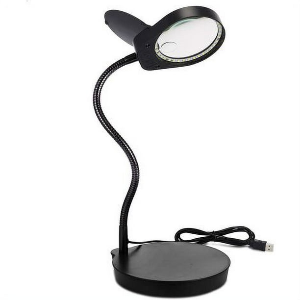 Lupa de pie, lámpara de aumento 3X 10x, lupa y soporte iluminados, lámpara de aumento de soporte de 38 luces LED, para lectura, lectura de personas mayores, pasatiempos, bricolaje