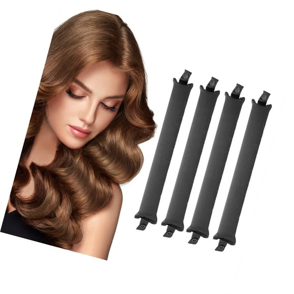 Vocoste No Heat Hair Curler Rollers for Effortless Waves Black 4Pcs