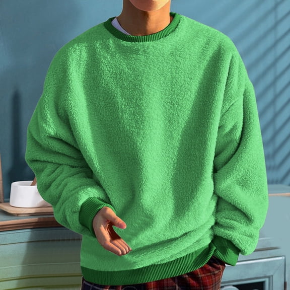 KANG Hoodless Sweatshirt Fleece Pullover Long Sleeve Crewneck Casual Athletic Top For Streetwear Gym Workout Comfortable