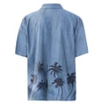 thumbnail image 4 of Huresd Mens Short Sleeve Button Down Shirts Palm Tree Hawaiian Shirts Lighweight Turndown Collar Tropical Beach Shirts for Men Sky Blue 4XL, 4 of 4