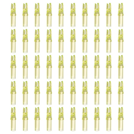Archery Arrow Nocks 6.2mm 0.244 Insert Arrow Nock Replacement for Shooting Transparent Yellow 50 Pack