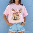 thumbnail image 6 of Easter Bunny Coquette Pink Bow T-Shirt, Cute Watercolor Spring Tee, 6 of 8