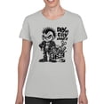 thumbnail image 2 of Punk Rock DIY Cartoon Character Women's T-shirt, 2 of 3