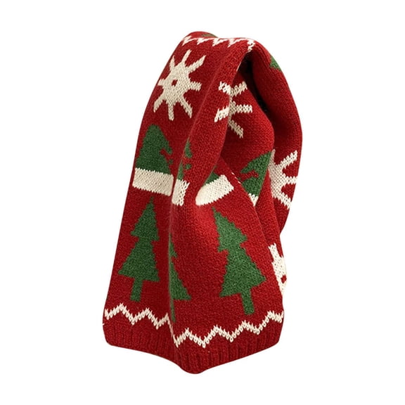 Zwiiyzr Kids Christmas Scarf Winter Knitted Kids Scarves Solid Color Neck Warmer for Boys Girls 2-6 Years Red