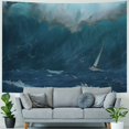 thumbnail image 4 of Orinice Ocean Wave Boat Tapestry Wall Hanging Unique Style Graphic Tapestries Home Wall Decor Art for Living Room Bedroom Apartment Farmhouse Dorm 40x30inch, 4 of 6