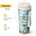 thumbnail image 4 of 18oz Travel Coffee Mug, 316 Stainless Steel Vacuum Insulated Tumbler with 2-in-1 Straw Lid & Strap, Daisy Floral Print, 4 of 6
