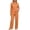 Orange, variant on Ashirexll Womens 2 Piece Outfits Lapel Button Down Long Sleeve Loose Top with Matching Pants Casual Winter Set
