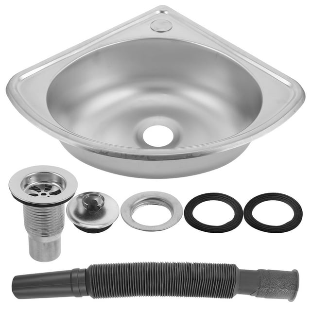 1 Ensemble de Lavabo en Acier Inoxydable pour VR, Petit Lavabo d'Angle, Lavabo Simple pour Véhicule Récréatif