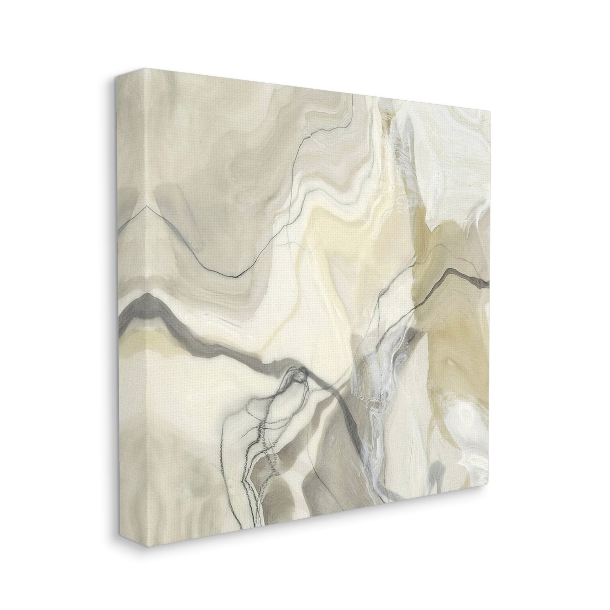 Intricate Abstract Marble Geode Pattern Modern Beige Abstract Painting Gallery-Wrapped Canvas Print Wall Art