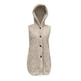 thumbnail image 4 of iHPH7 Sherpa Vest Fall Vest for Women Womens Long Winter Coat Winter Vest for Women Casual Outerwear Winter Coats for Women Warm Coat Beige L, 4 of 4