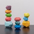 thumbnail image 4 of Natural Colored Puzzle Toy Lightweight Stone Stacking Wooden 16PC Education, 4 of 9