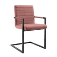 thumbnail image 3 of Modway Savoy 16.5" Velvet & Metal Dining Chairs in Rose Pink/Black (Set of 2), 3 of 9