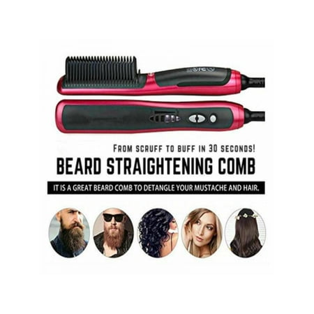 MarinaVida Men Quick Heated Beard Straightener Brush, Multifunctional Hair Comb Curling Show...