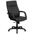 thumbnail image 2 of BizChair High Back Black LeatherSoft Executive Swivel Ergonomic Office Chair with Memory Foam Padding and Arms, 2 of 11