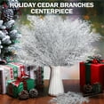 thumbnail image 7 of 25 Pcs Christmas Picks Artificial Pine Branches, NOGIS 13.5'' Faux Plants Cedar Sprig Pine Winter Leaves Christmas Snowy Greenery Branches for DIY Garland Home Garden Vase Decoration(Silver), 7 of 7