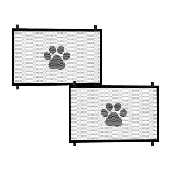 Leojiow 2Pcs Duty Dog Gate For Stairs & Doorways 30.7" Tall Adjustable Pet Gate With Breathable Mesh Screen Indoor Stair Barrier Fits 70.8" Wide Openings 28X20X3Cm White1