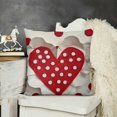 thumbnail image 2 of SHANXI  Valentines Day Pillow Covers ,Polka Dots Red Heart Decor Holiday Farmhouse Pillow Case Gifts Decoration for Home Sofa Couch 24x24in, 2 of 5