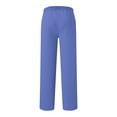 thumbnail image 4 of nerohusy Wide Leg Sweat Pants Women High Waisted Baggy Drawstring Flare Sweat Pants with Pockets Casual Soft Lounge Trousers Blue,L, 4 of 7