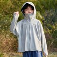 thumbnail image 4 of abtuhar Rain Coats for Girls,Toddler Jacket,Boys and Girls Casual Solid Sports Hooded Long Sleeve Zipper Sun Proof Breathable Clothing Gray 120, 4 of 5