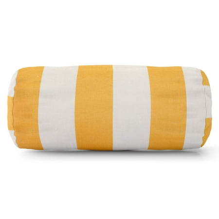 UPC 859072220898 product image for Majestic Home Goods Indoor Outdoor Yellow Vertical Stripe Round Bolster Decorati | upcitemdb.com
