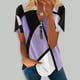 thumbnail image 2 of Blusa informal con cuello en V y manga corta con estampado de verano para mujer con estilo OAVQHLG3B Store  lin121212, 2 of 5