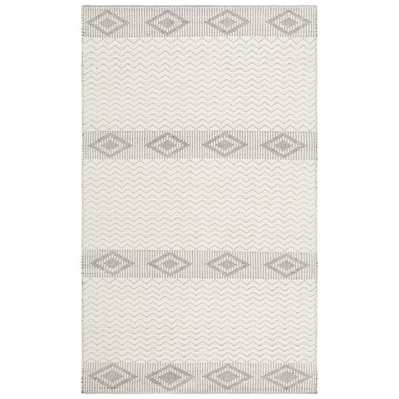 SAFAVIEH Natura Twyla Southwestern Wool Area Rug, Ivory/Black, 6' x 9'