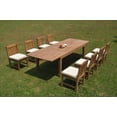 thumbnail image 4 of Grade-A Teak Dining Set: 8 Seater 9 Pc: 122" Caranas Double Extension Rectangle Table And 8 Devon Armless Chairs Outdoor WholesaleTeak #WMDV54, 4 of 4
