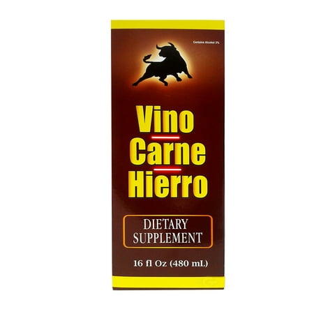 Vino Carne Hierro Dietary Supplement 16 oz - Suplemento Vitaminico (Pack of 18)