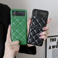 thumbnail image 2 of Funda de teléfono de cuero con patrón de tela escocesa de lujo para Samsung Galaxy Z Flip 3 Cover 4 fundas bonitas de documentos de moda para Z Flip3 ZFlip3 5G Funda zhangmengya LED, 2 of 2