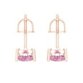 thumbnail image 4 of Clara Pucci 1.5Ct Pink Heart Cut VVS1 Screw Back Stud 18k Solid hypoallergenic Gold Designer Earrings For April, 4 of 7