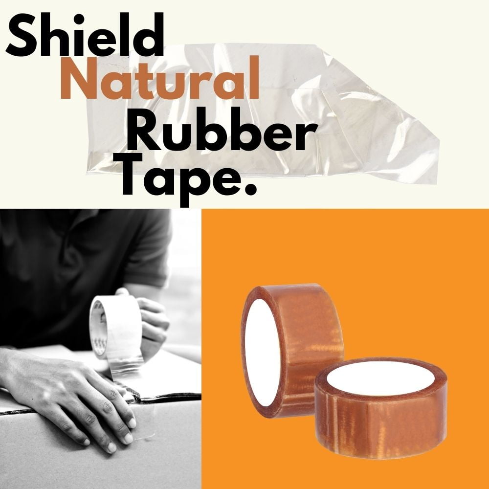 MMBM Natural Rubber Packing Tape 3" x 110 Yards, Clear, 1.75 Mil, Strong Adhesive for Shipping Boxes, 24 Rolls