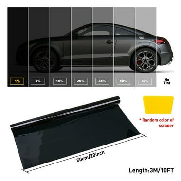 20" Inch x 10Feet Uncut Roll Window Tint 1% Super Dark Black Film Car Home Glass