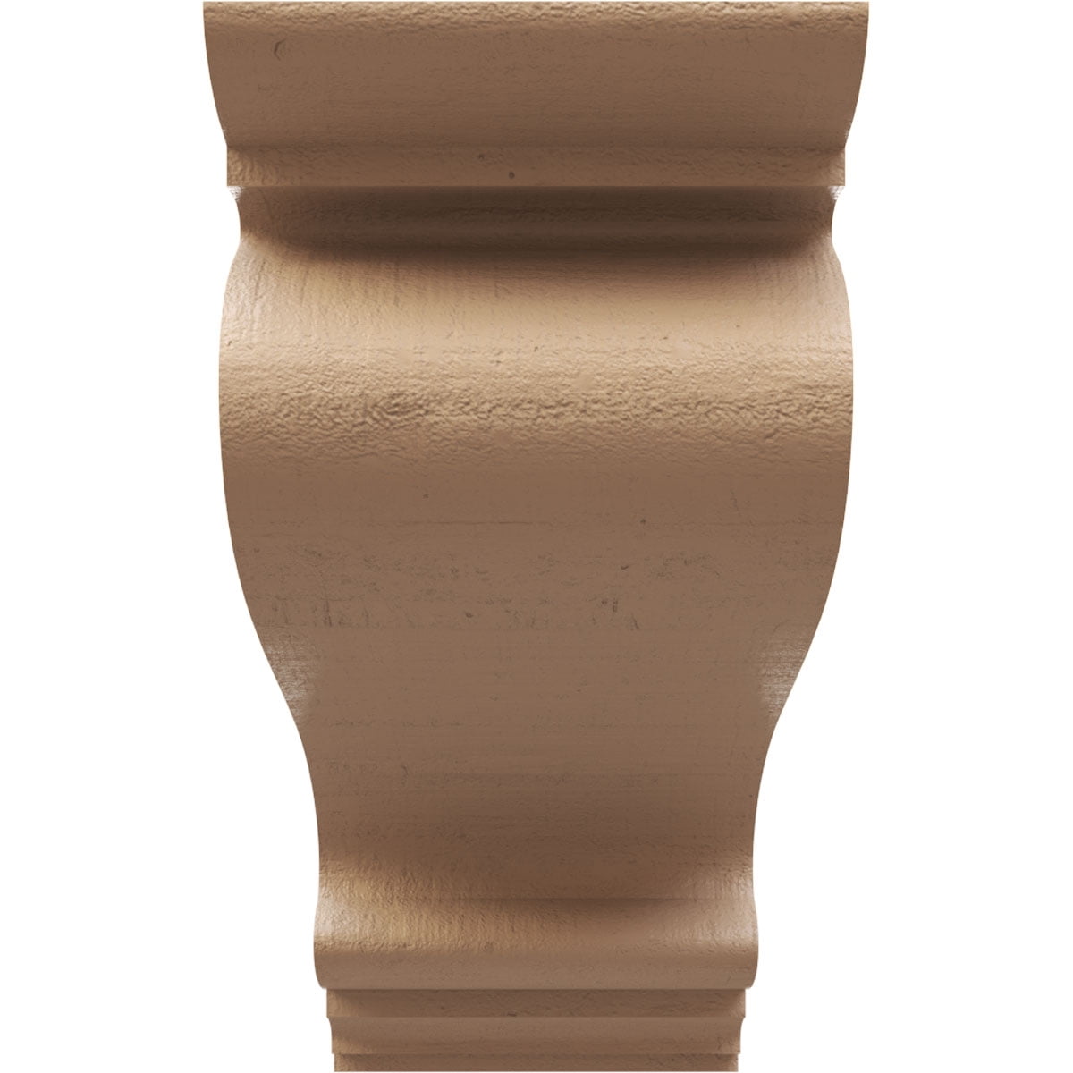 2"W x 6"D x 4"H Classic Scroll Rough Cedar Woodgrain TimberThane Corbel, Primed Tan