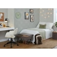 thumbnail image 2 of LumiSource Brown Fabric, Natural Wood Tray Nesting Ottoman Set, 2 of 6